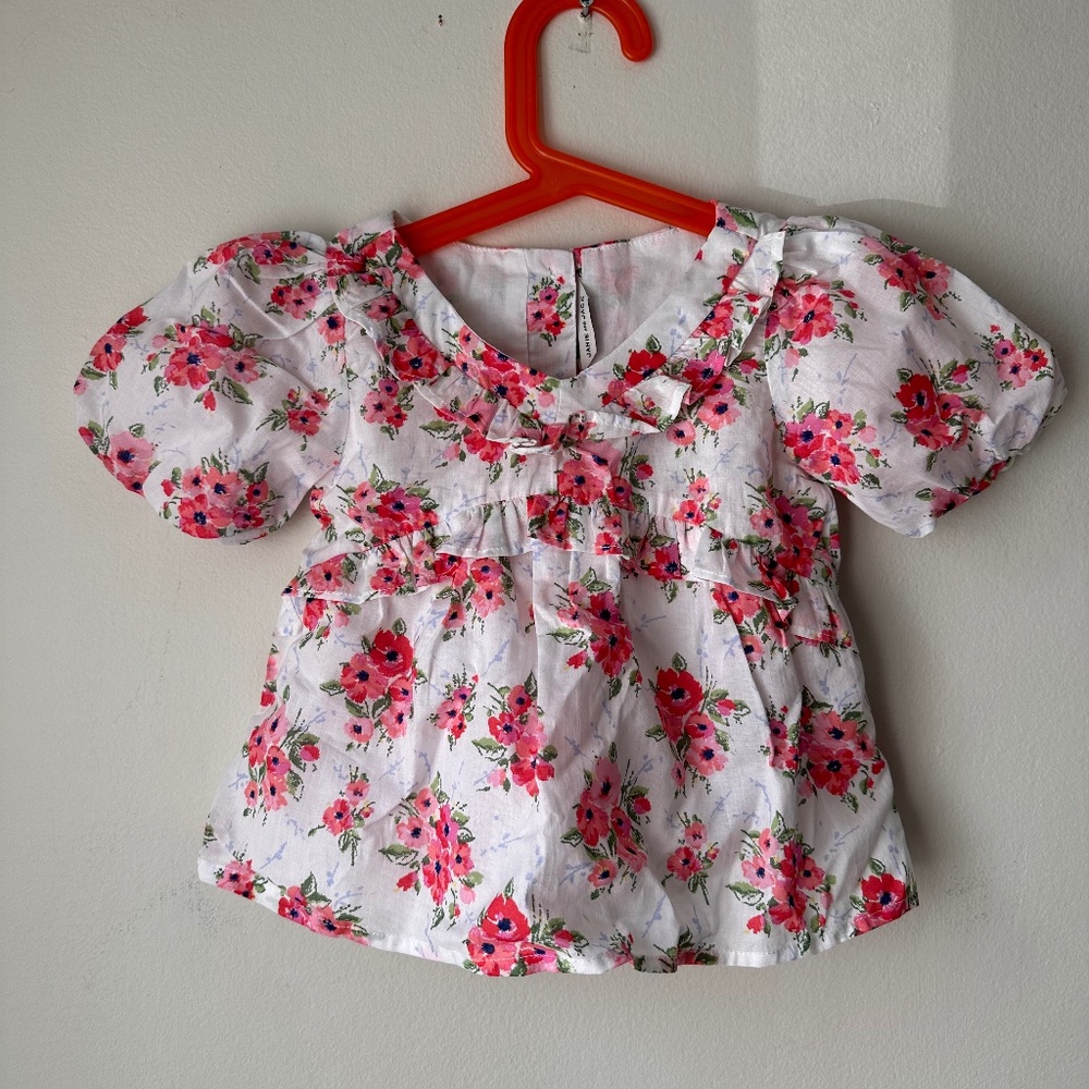 Puff sleeve floral blouse